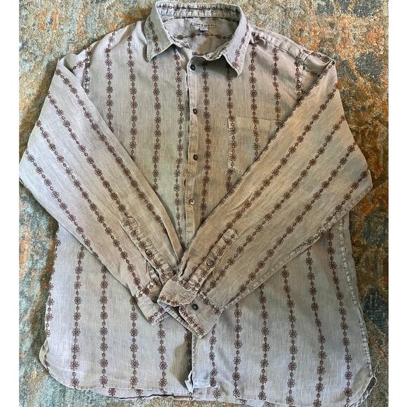 Martin Gordon Men’s 100% Linen Embroidered Shirt – Size L - Picture 1 of 4